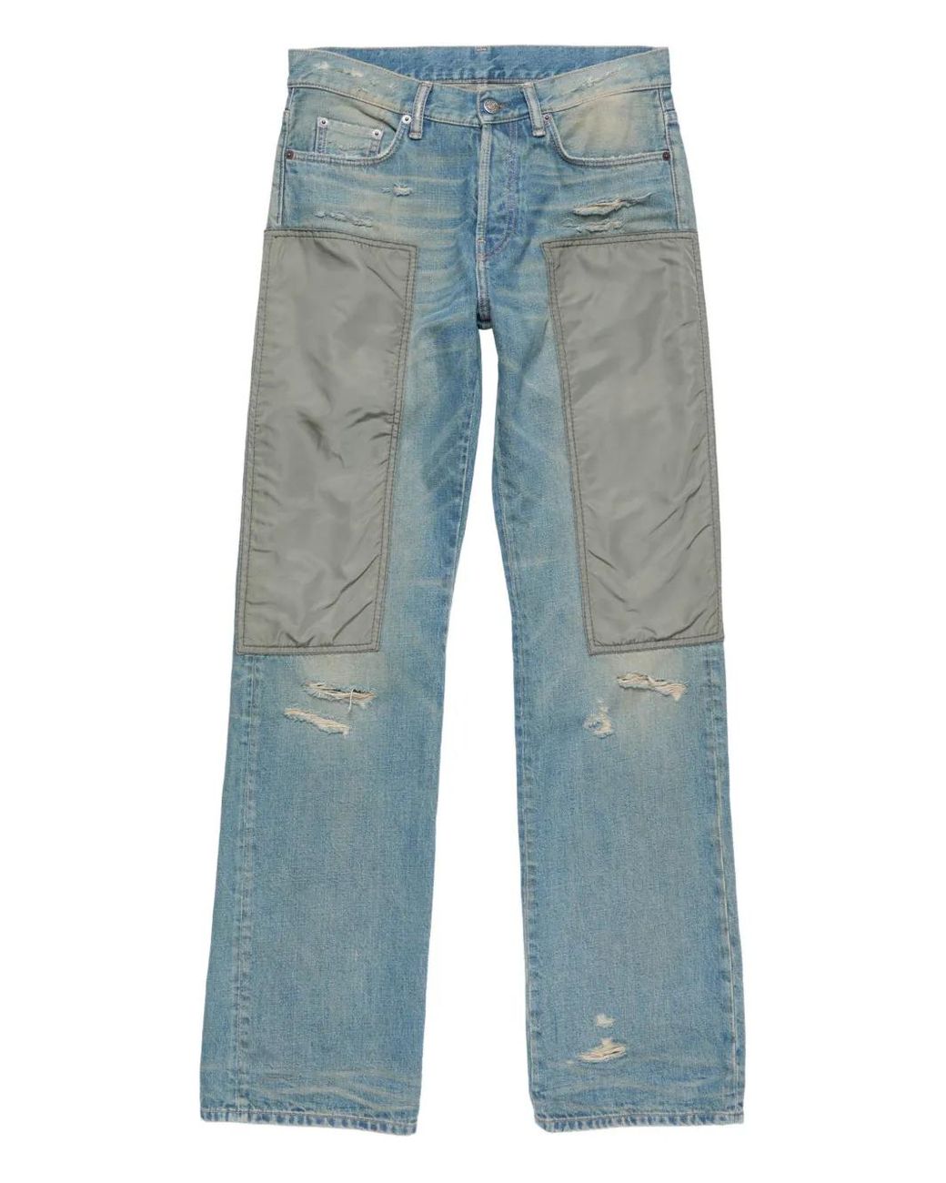 Acne Blue Panelled Distressed Jeans for men