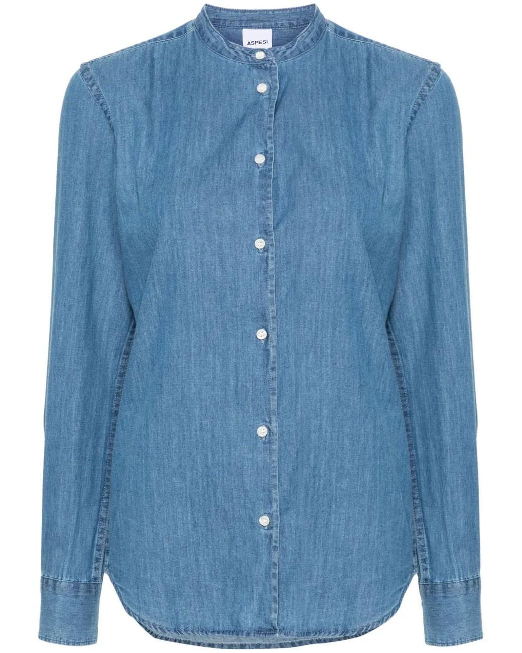 Aspesi Blue Denim Cotton Shirt