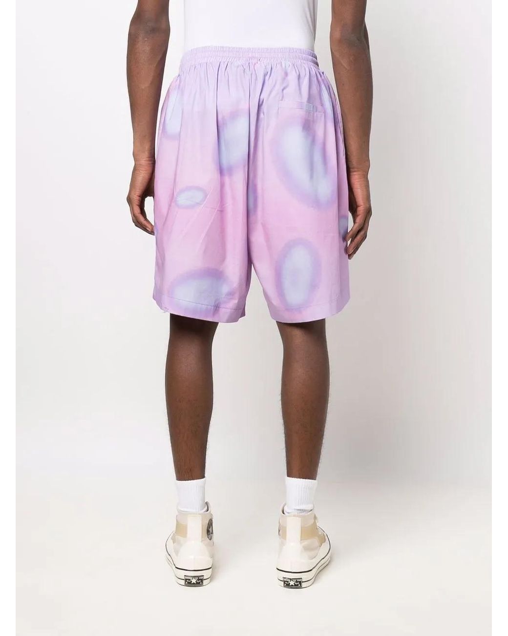 Bonsai Purple Circle-Print Gradient Shorts for men