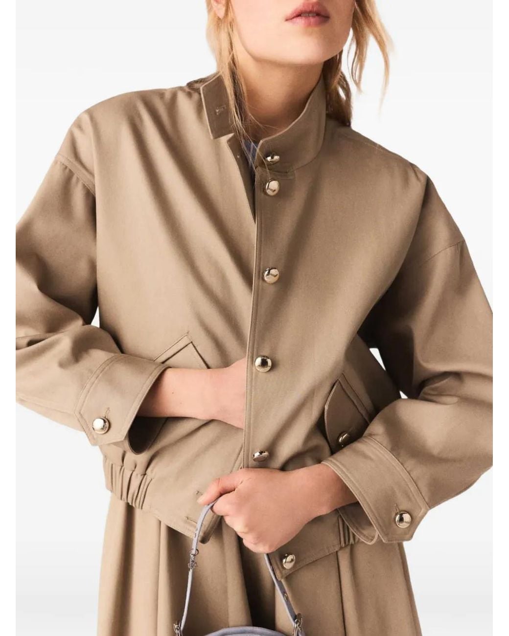 Maje Natural Cotton Bomber Jacket