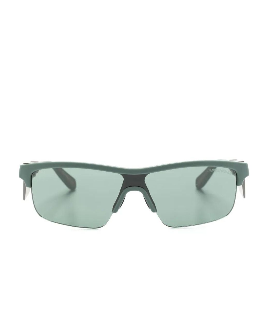 Emporio Armani Green Shield-Frame Sunglasses for men