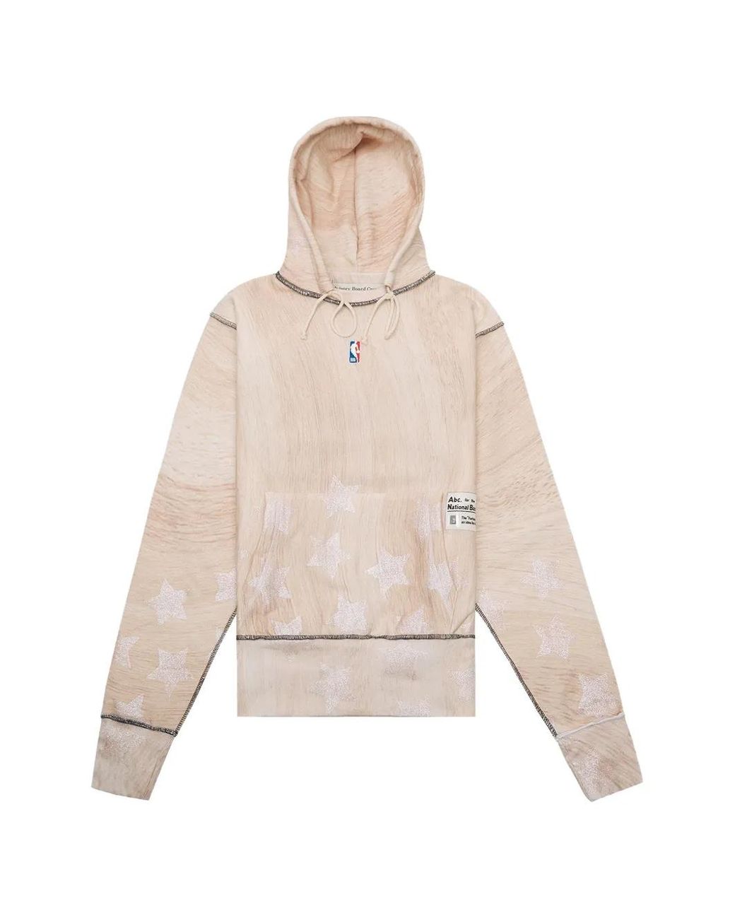 Advisory Board Crystals Natural Wood Grain Star-Print Hoodie for men