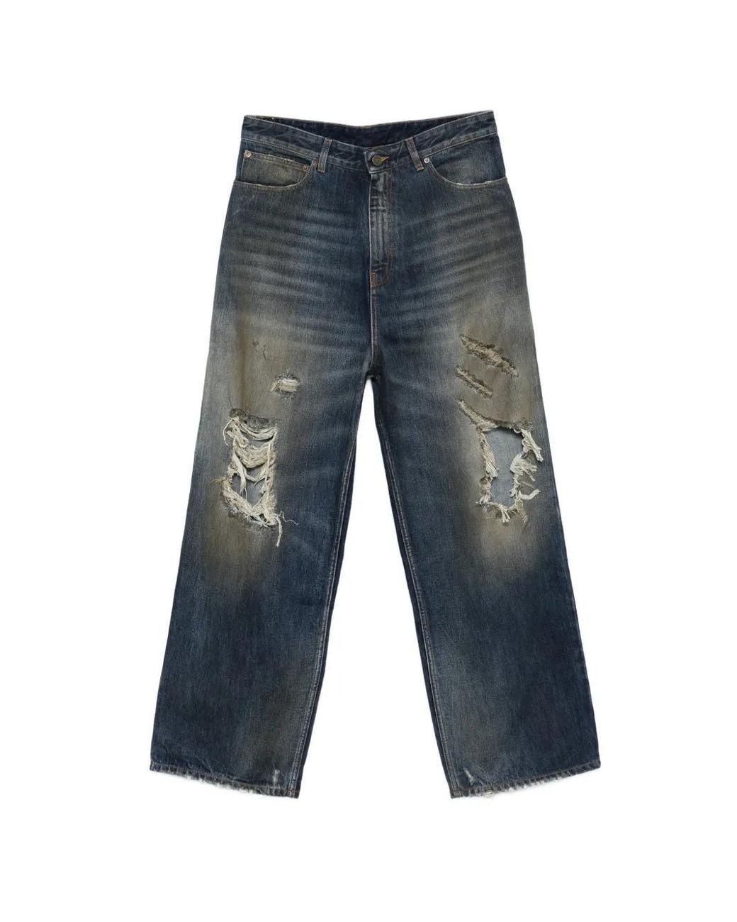 Vetements Blue Distressed Ripped Jeans