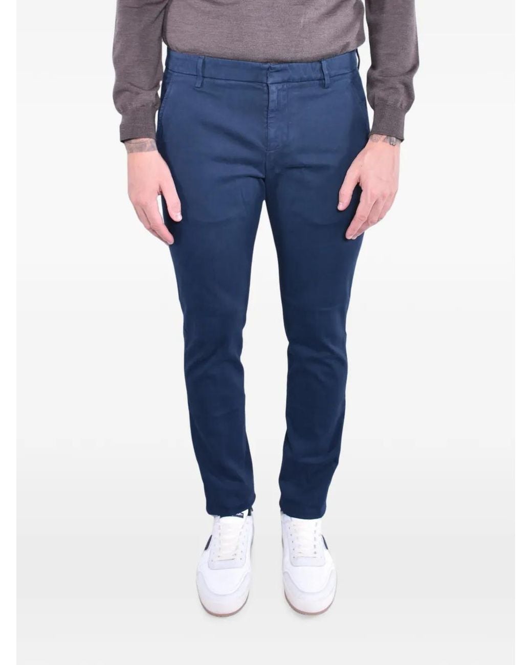 Dondup Blue Gaubert Slim-Fit Trousers for men