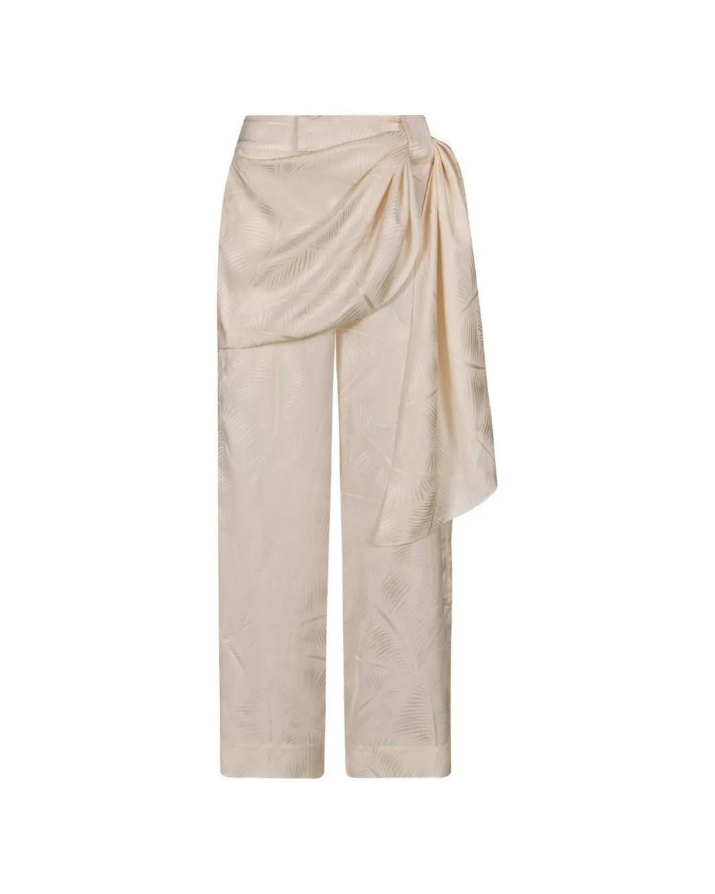 Johanna Ortiz White Calma Jacquard Straight Trousers