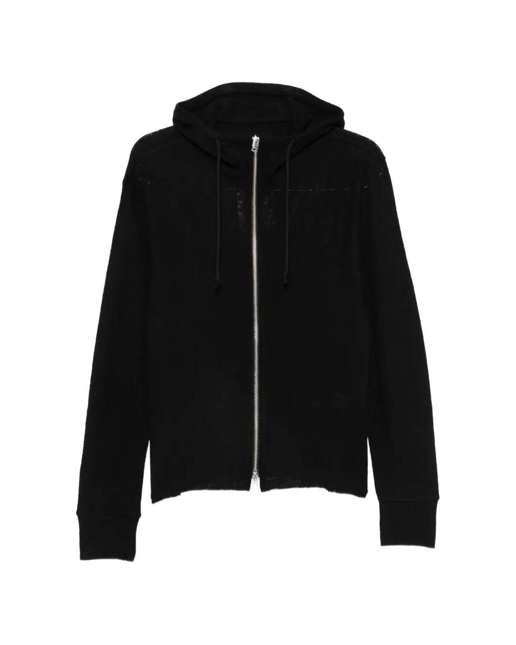 TONYWACK Black Zip-Up Drawstring Hoodie for men