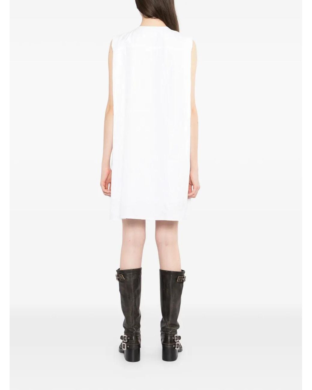JNBY White Floral-Embroidered Sleeveless Dress