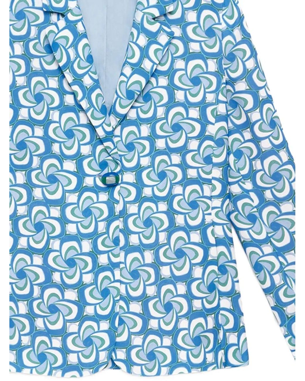 Maliparmi Blue Mouliné Cady Patterned Jacket