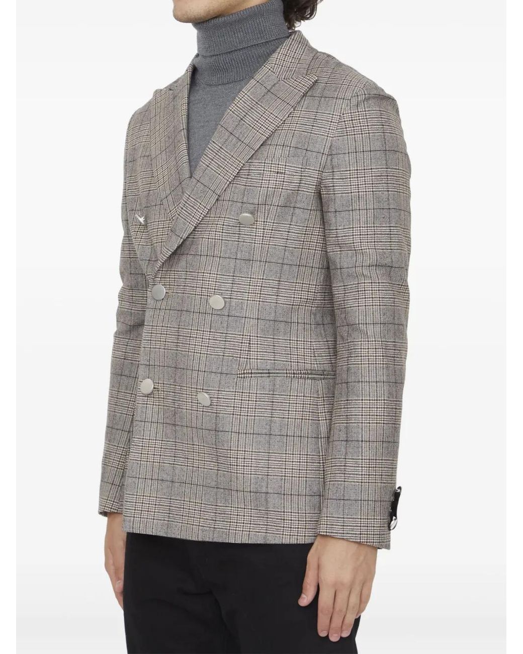 Tonello Gray Checked Blazer for men