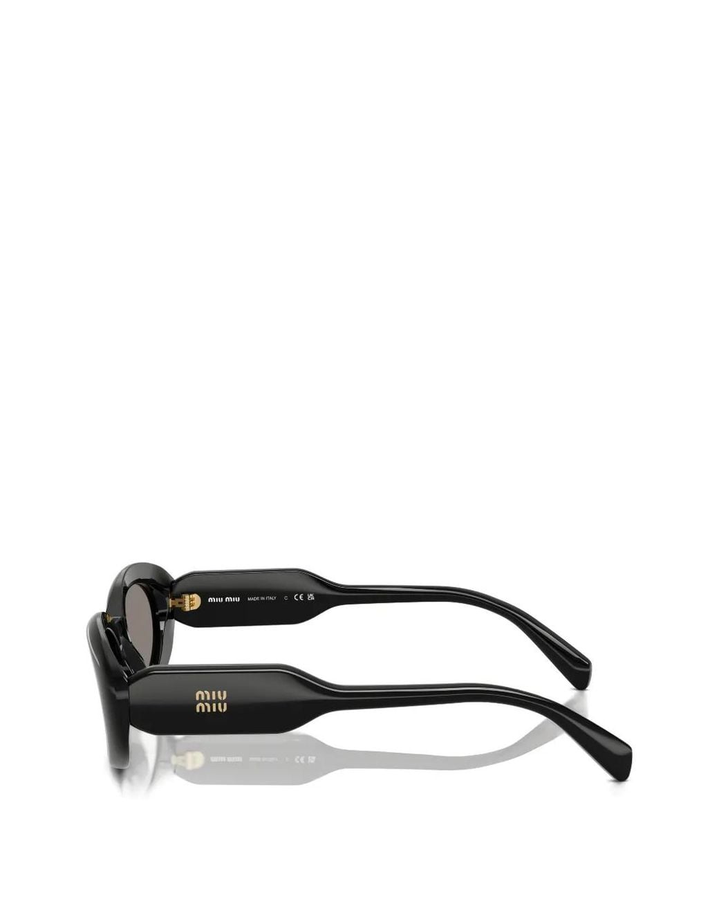 Miu Miu Black Oval-Frame Sunglasses