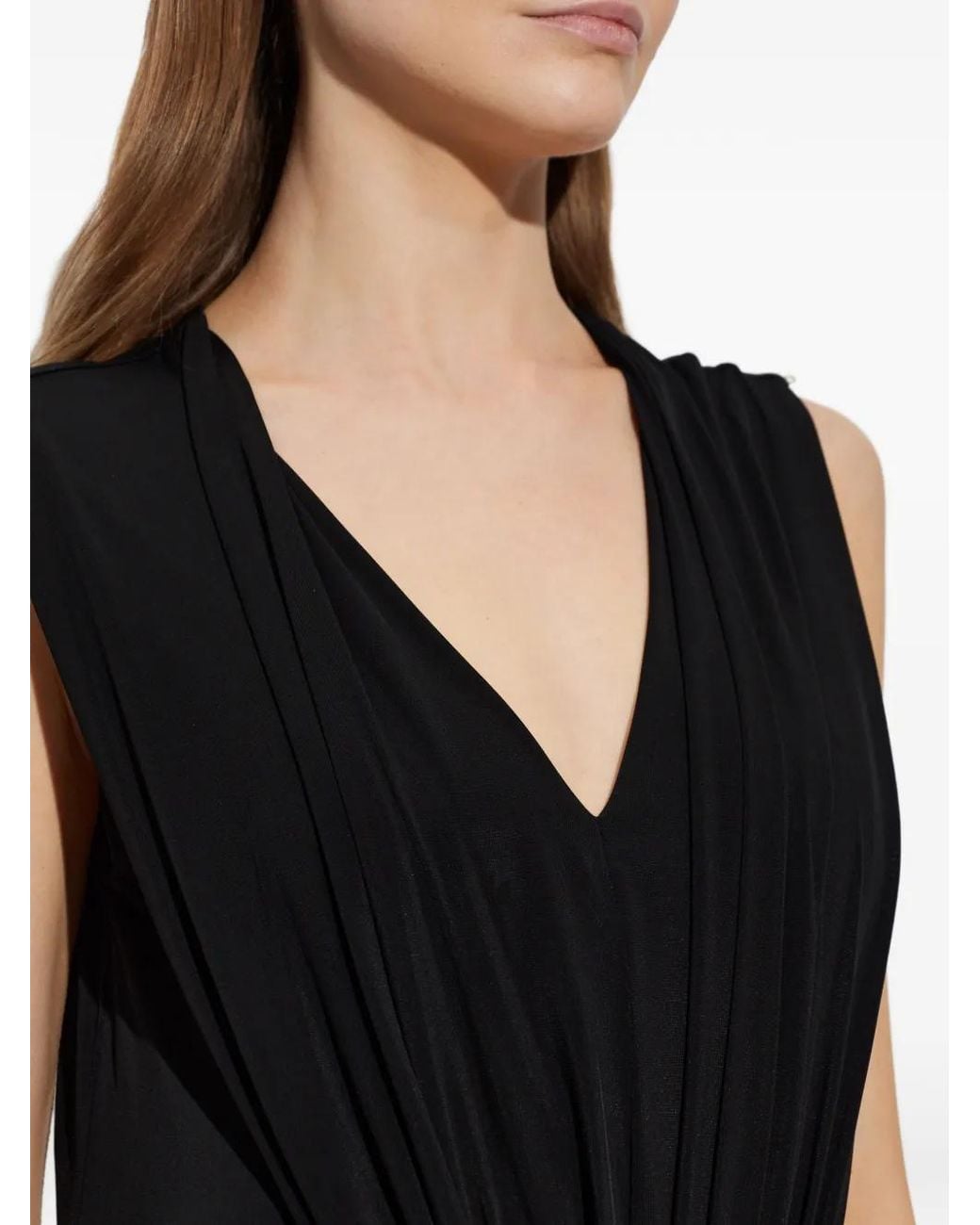 Sportmax Black Fervida Draped Sleeveless Dress