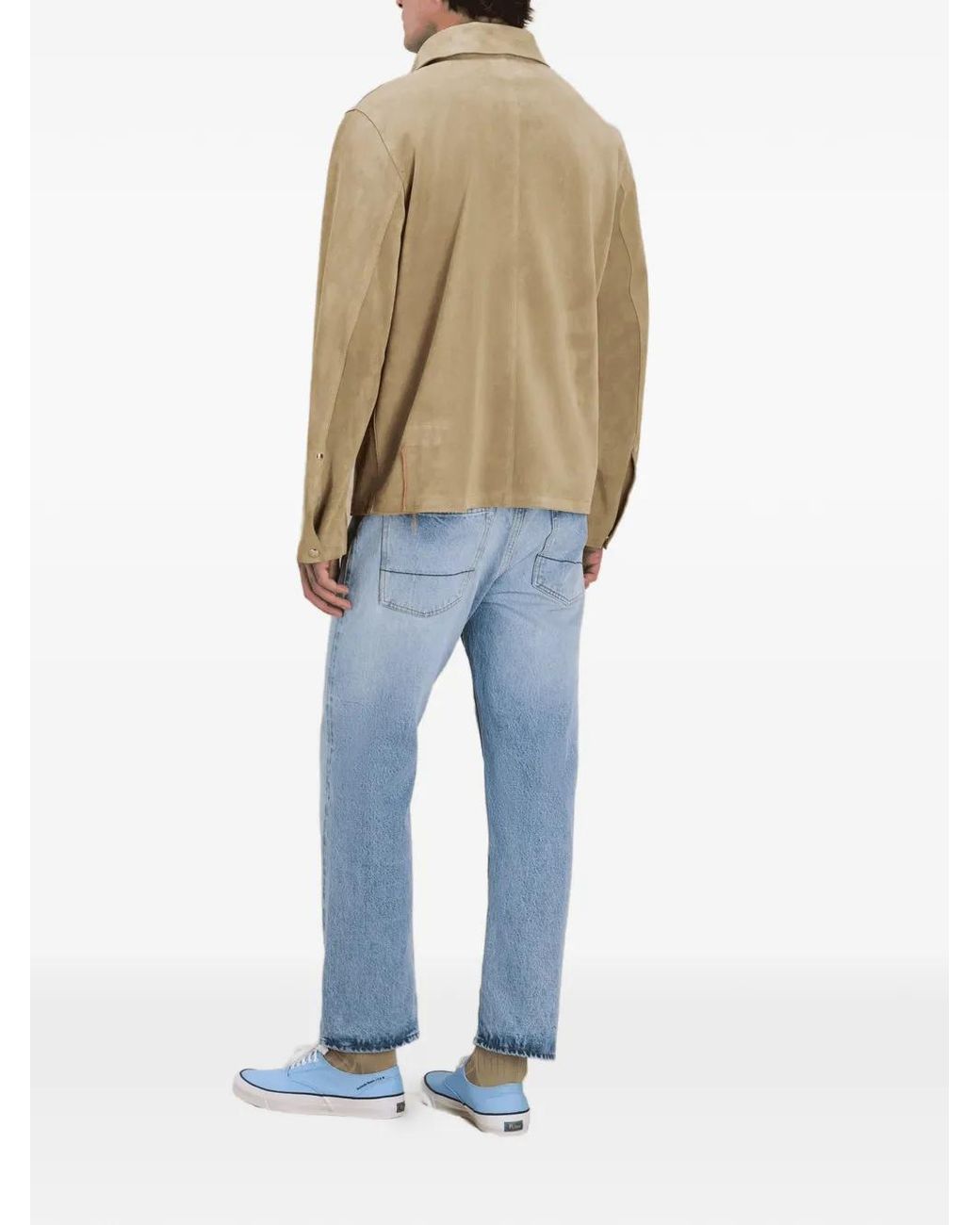 Fortela Natural Patch-Pocket Suede Jacket for men