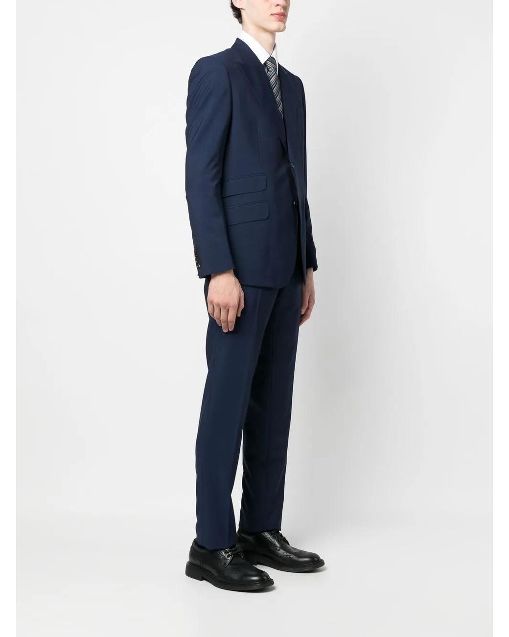 Gucci Blue Single-Breasted Wool-Blend Suit for men