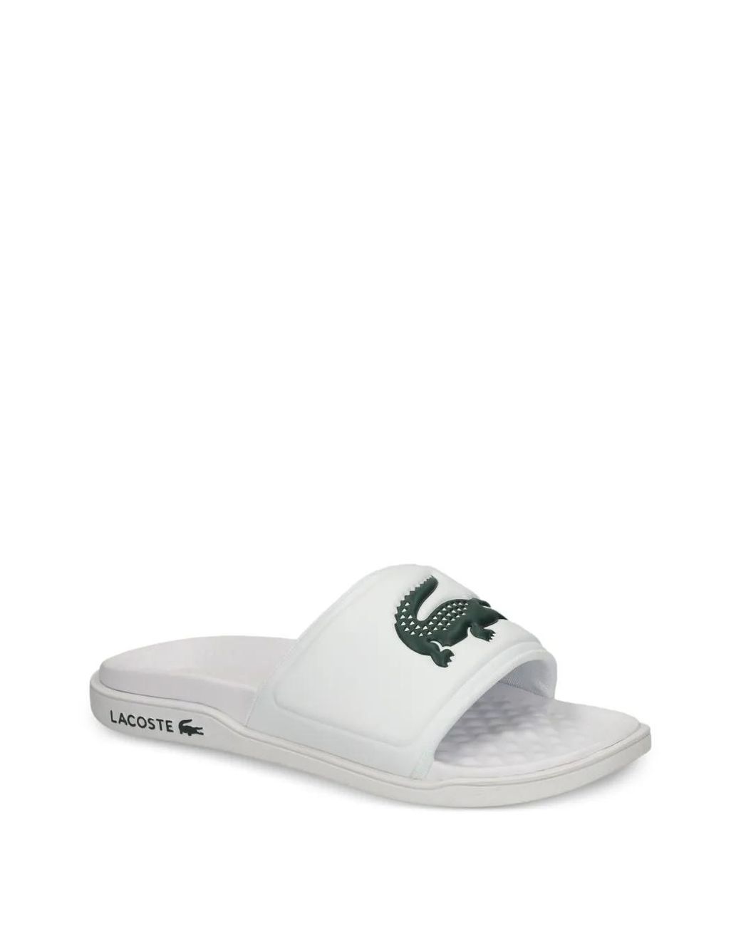 Lacoste White Logo Slide for men