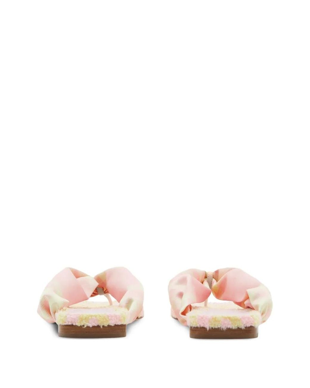 Burberry Pink Check Thong Sandals