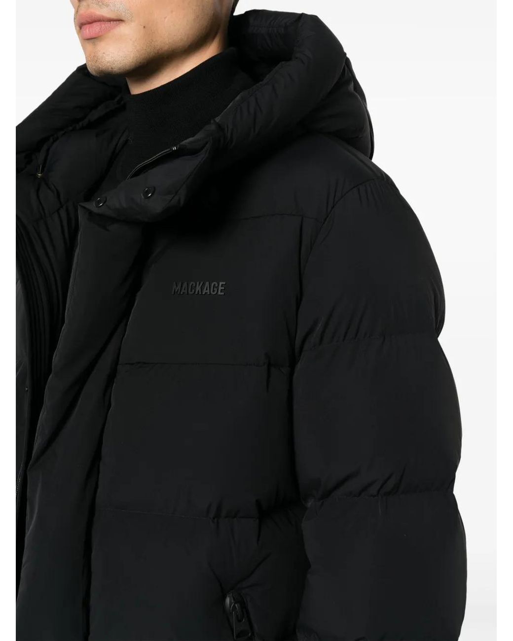Mackage Black Logo-Debossed Padded Jacket for men