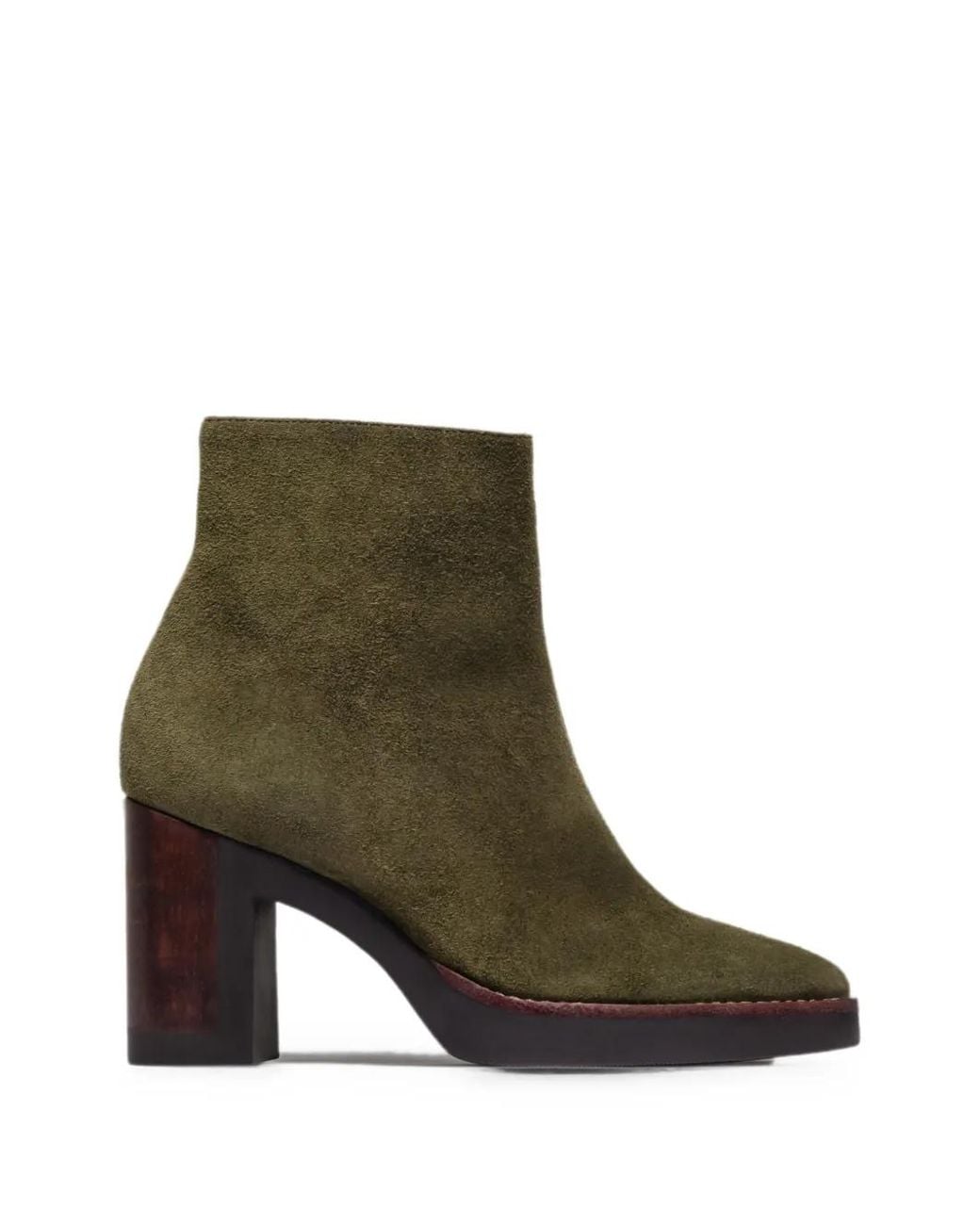 Bernardo Green Nara Suede Platform Ankle Boots