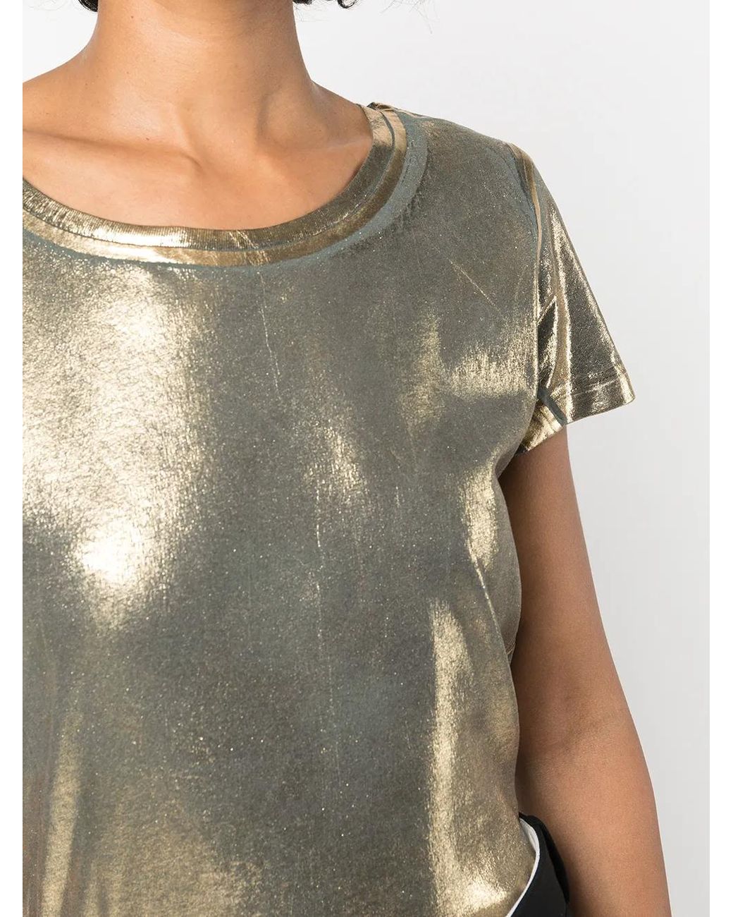 Madison Maison Green Metallic Lamé T-Shirt