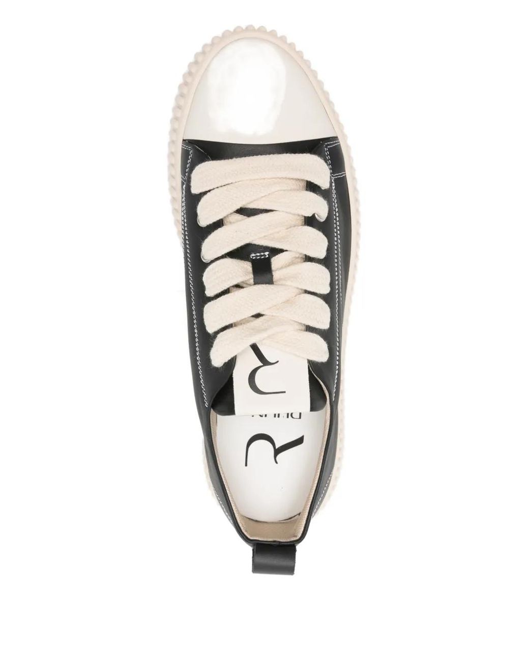 Rhun Black Contrast-Stitching Sneakers for men