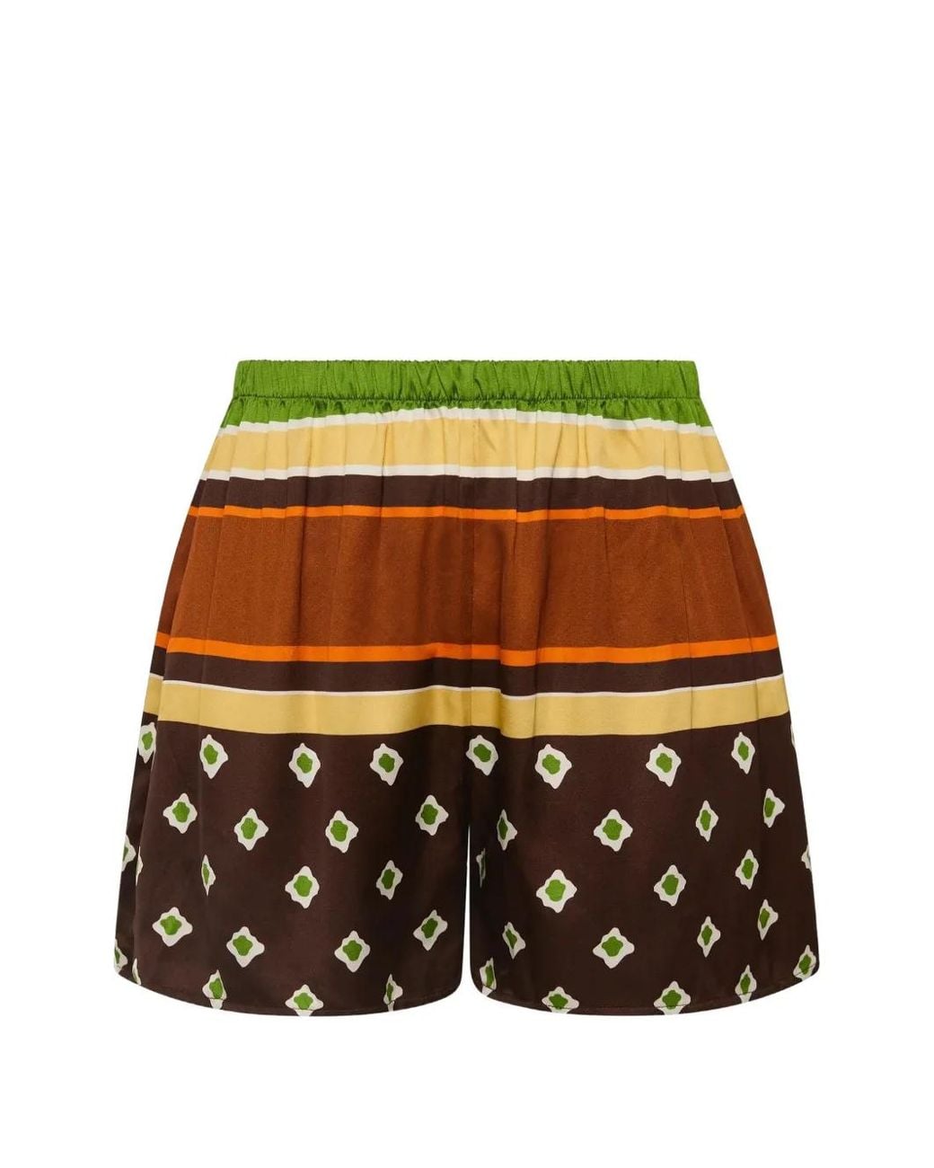 Faithfull The Brand Yellow Tia Geometric-Print Shorts