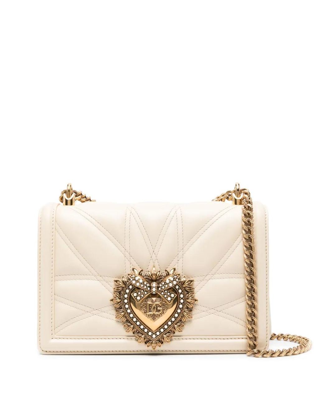 Dolce & Gabbana Natural Devotion Medium Leather Shoulder Bag