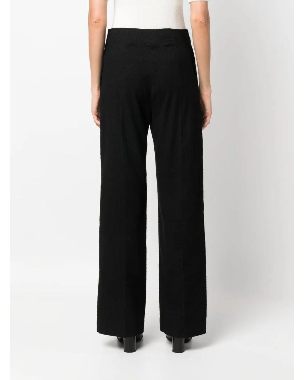 Patou Black Iconic Long Wide-Leg Trousers