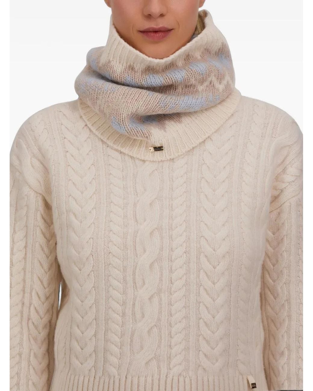 Herno Gray Écharpe-Tube En Maille Fair Isle