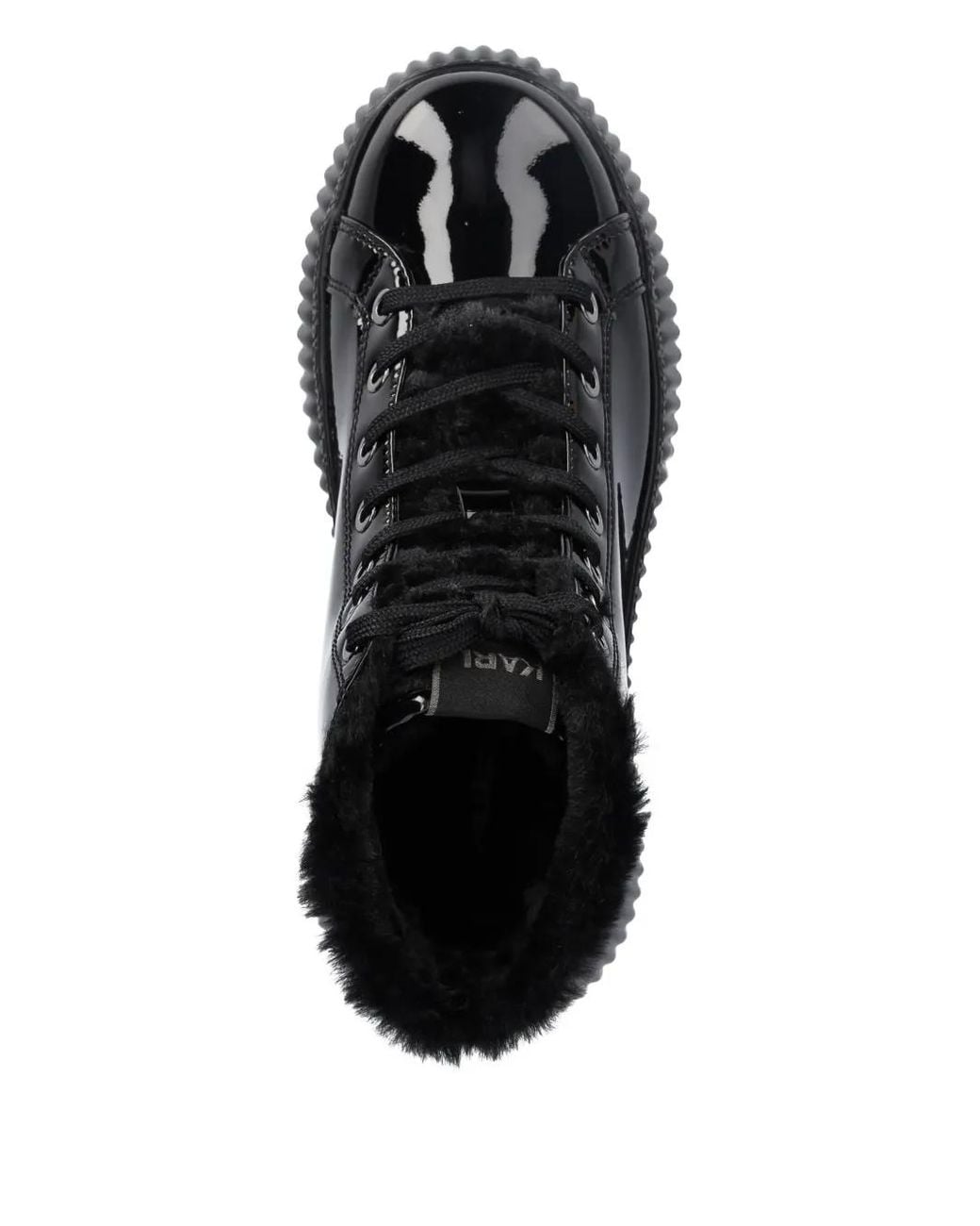 Karl Lagerfeld Black Kreeper Lo Leather Ankle Boots