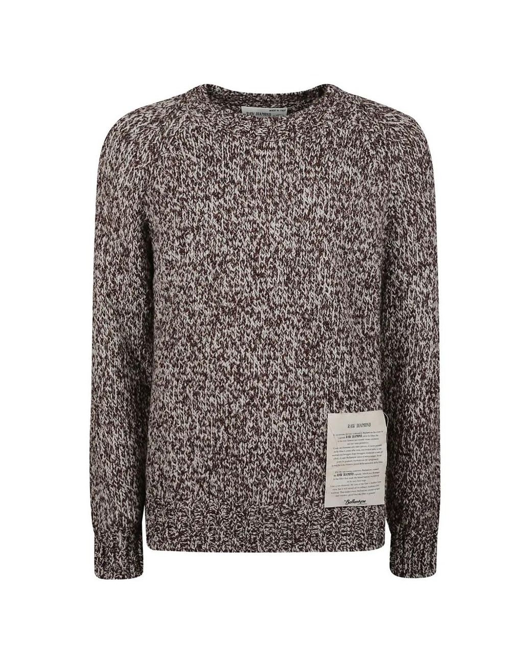 Ballantyne Gray Pull Raw Diamond En Maille Épaisse for men