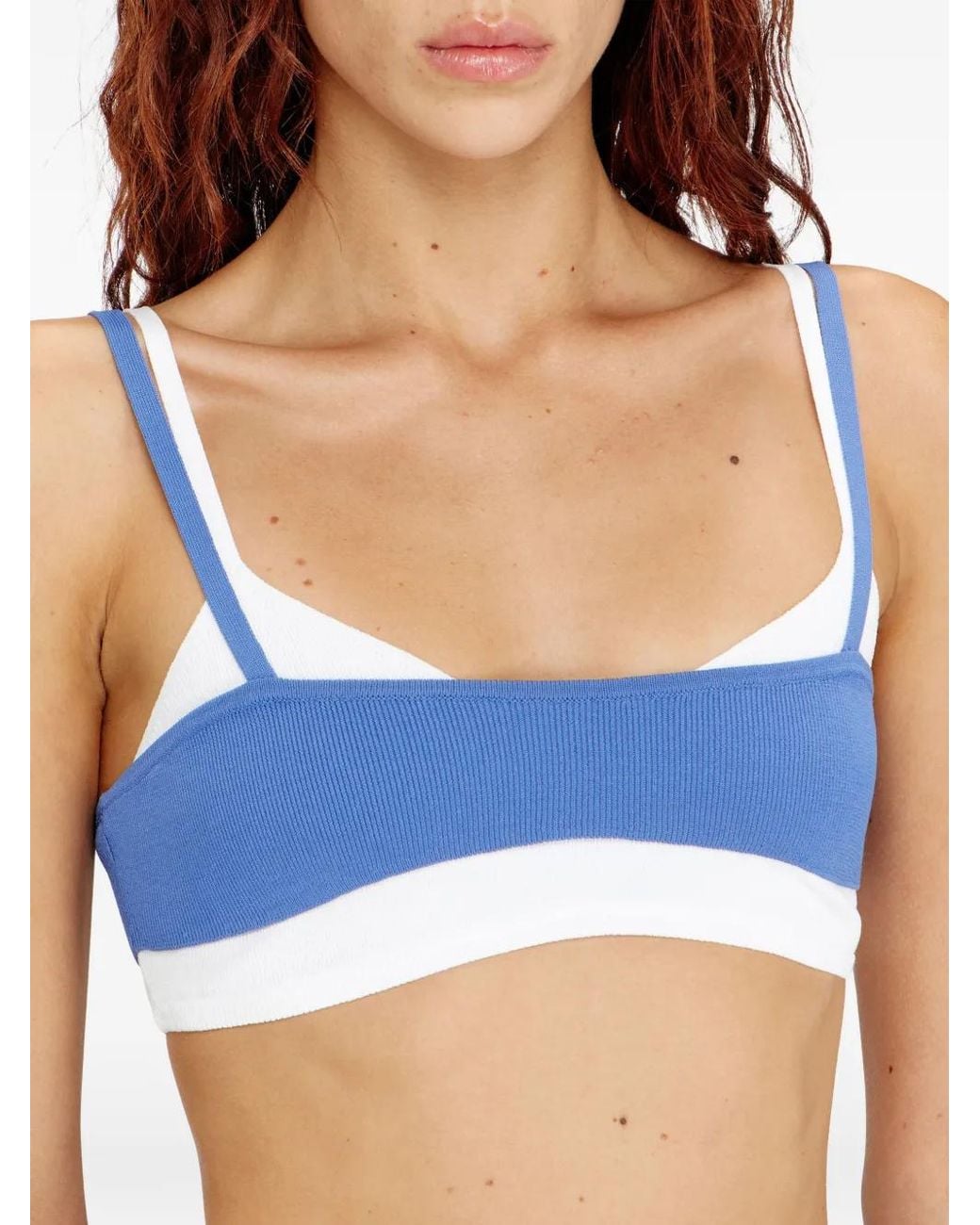 DIESEL Blue M-Zelda Ribbed Panelled Top