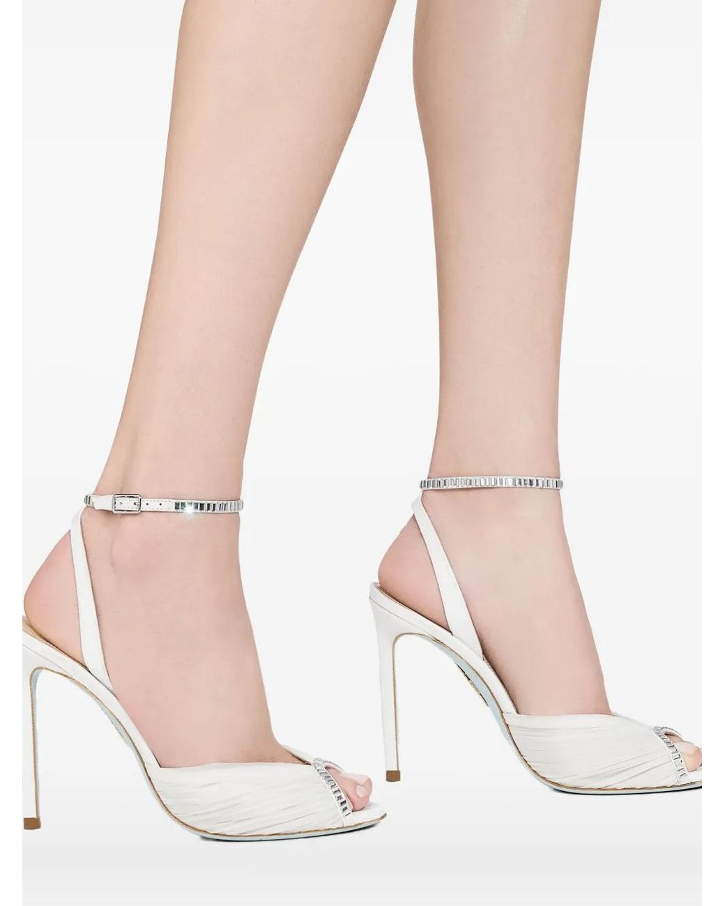 Aquazzura White 105 Be Mine Sandals