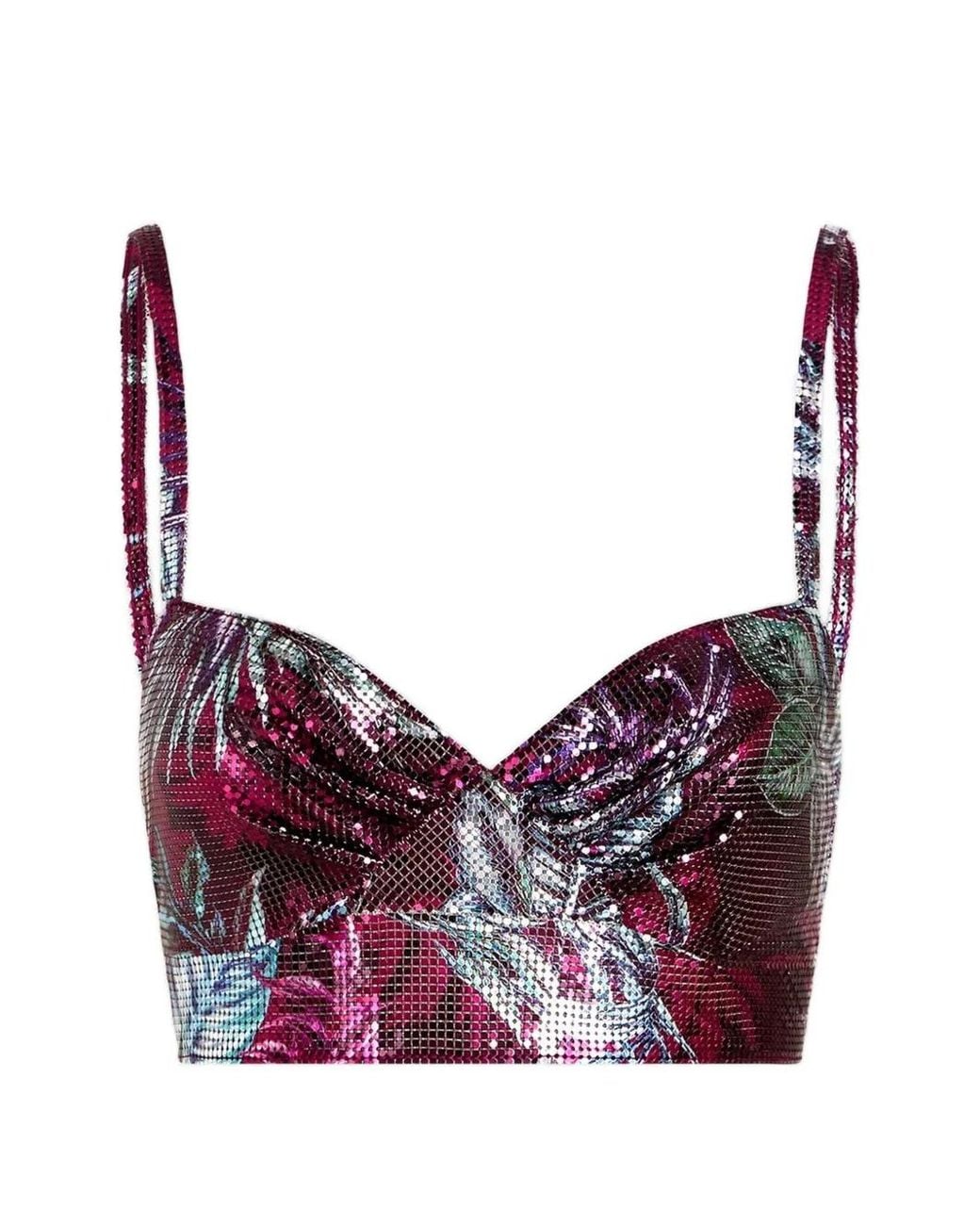 Rabanne Purple Sleeveless Bralette Top