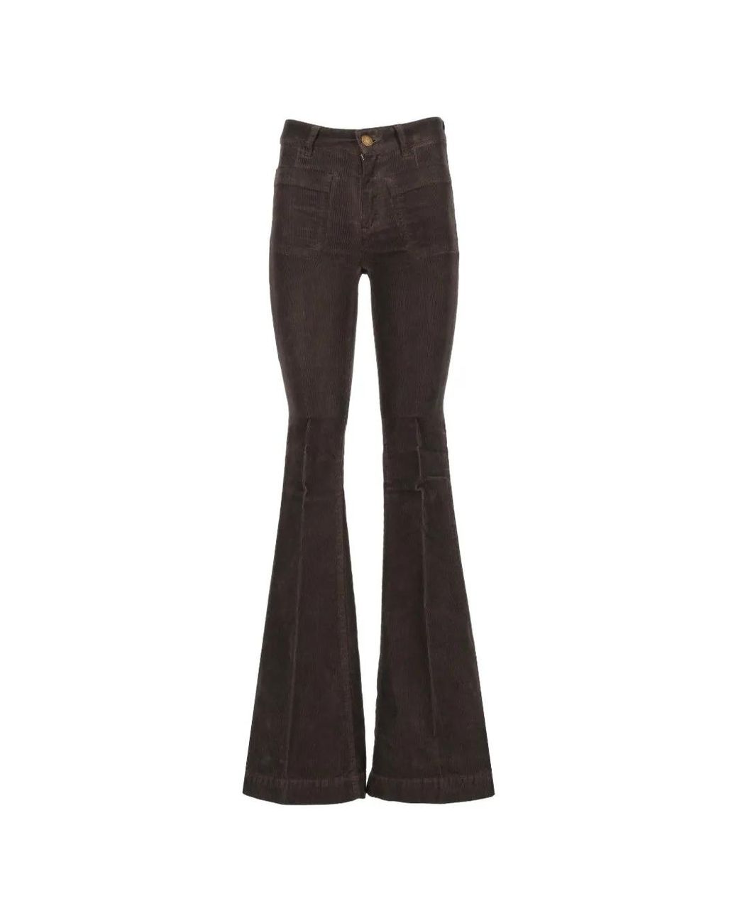 Seafarer Black Pantalon Évasé Delphine En Velours Côtelé Stretch