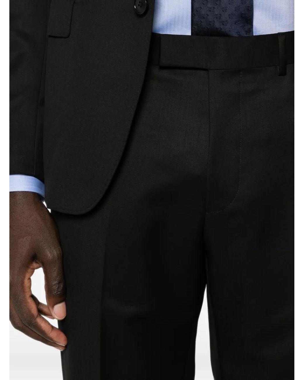 Zegna Black Costume En Laine À Veste À Simple Boutonnage for men