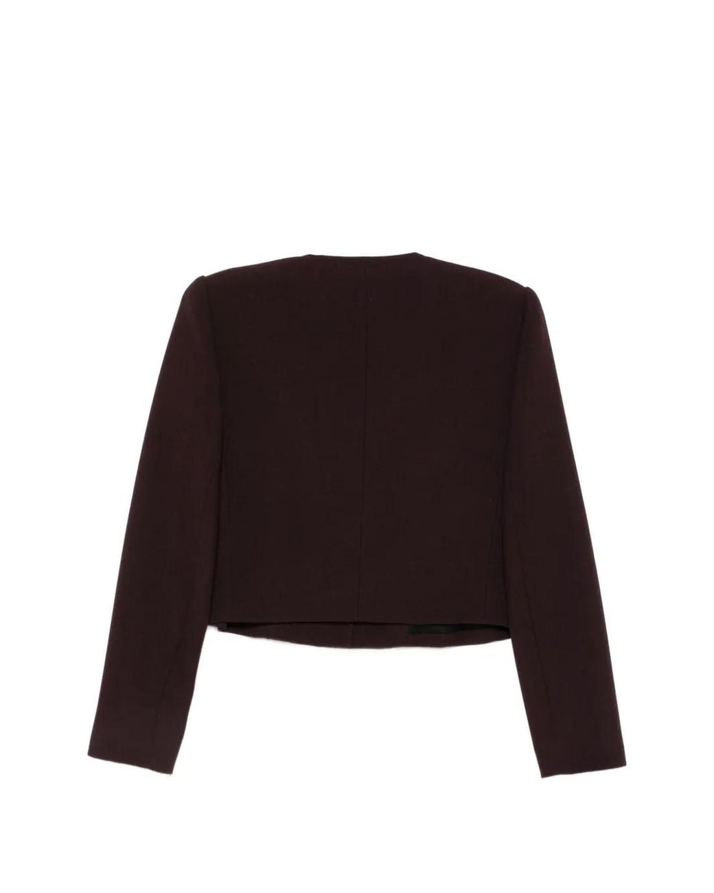 Chloé Red Short Collarless Wool Crepe Jacket