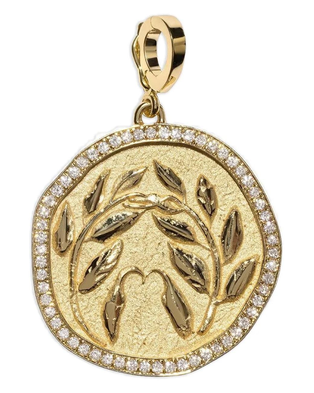 Azlee Metallic Diamond Branch Coin Pendent