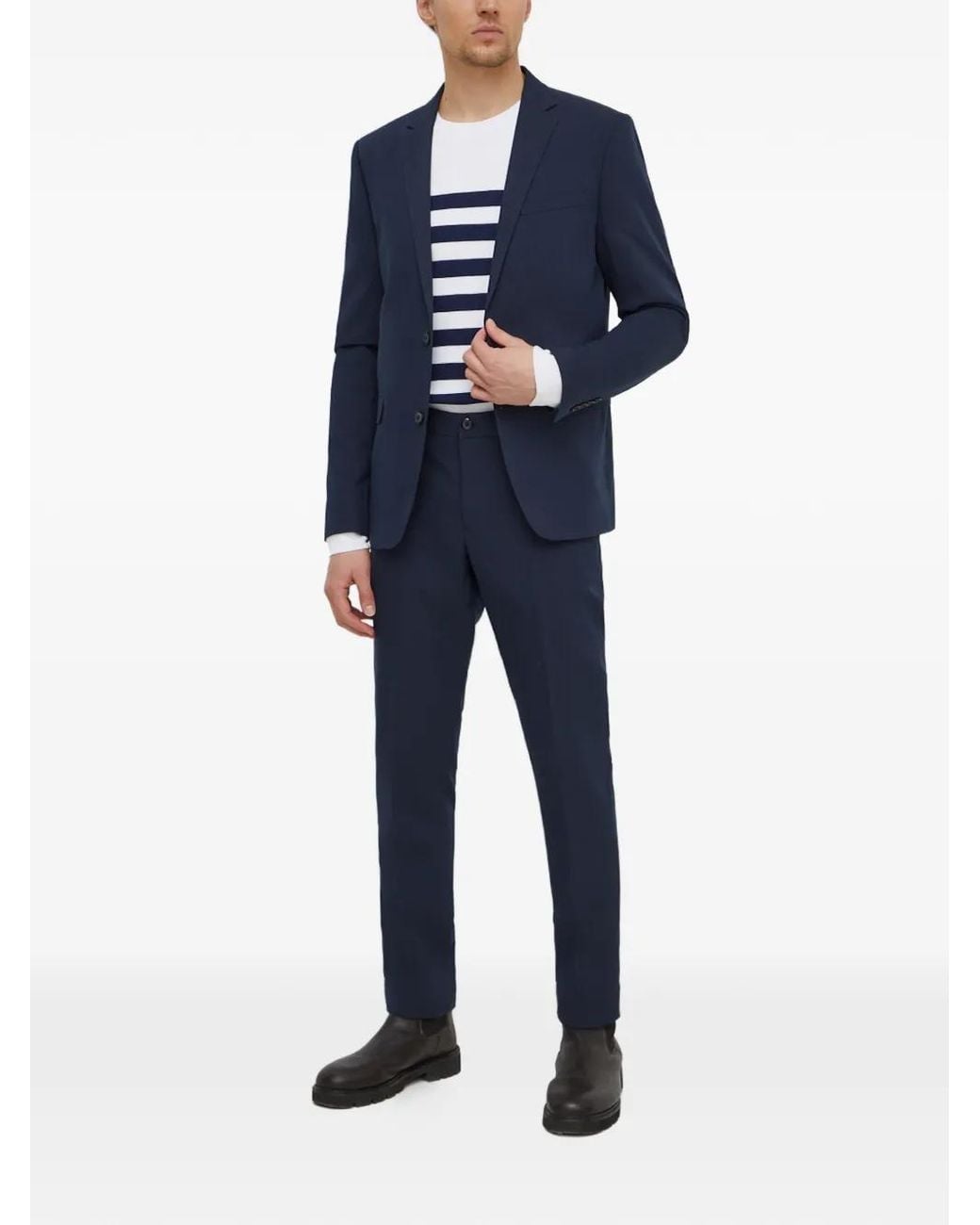 Lindbergh Blue Button Suit for men