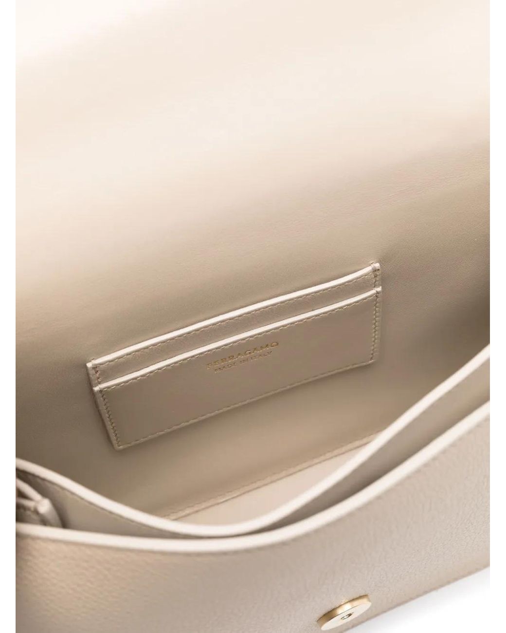 Ferragamo Natural Double Gancini Cross Body Bag