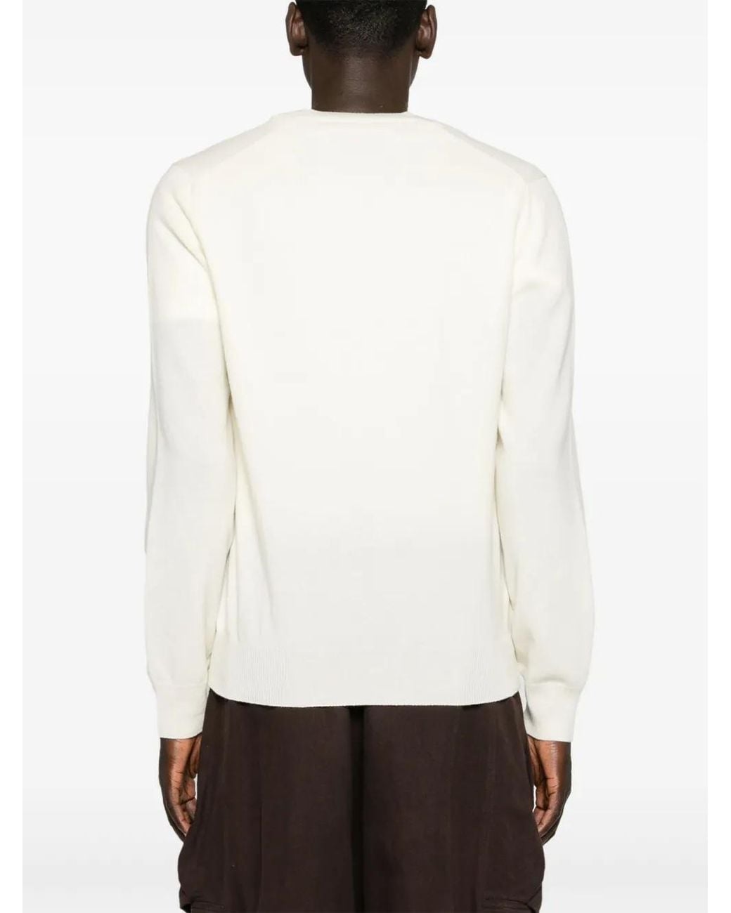 COMME DES GARÇONS PLAY White Heart-Patch Wool Jumper