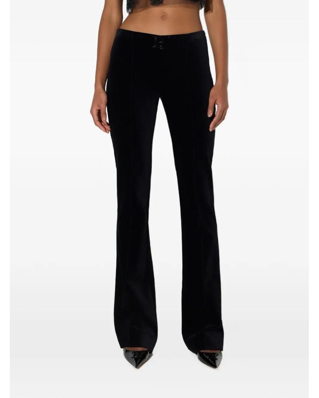 Elisabetta Franchi Black Velvet Trousers
