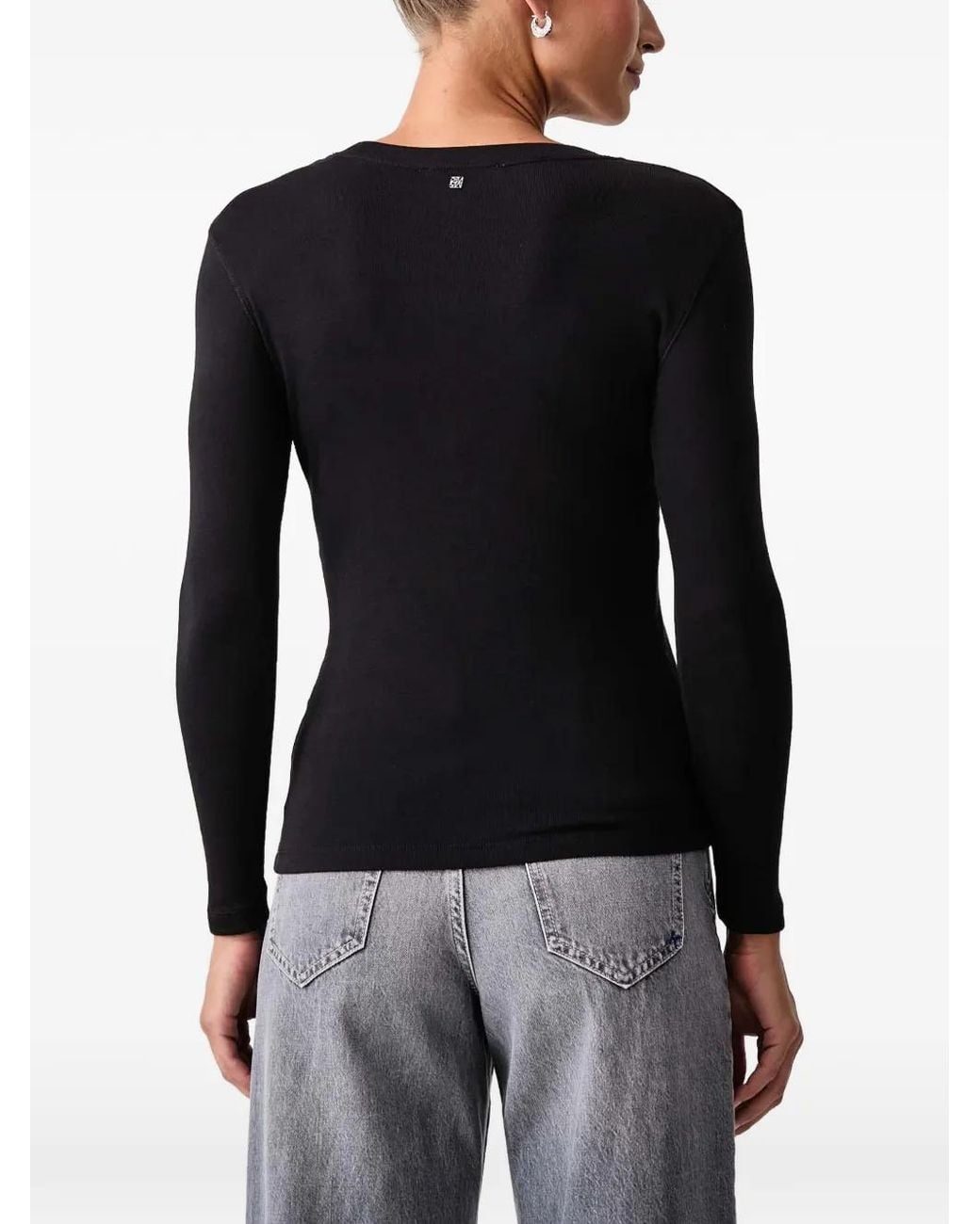 Mos Mosh Black Mmmali Ribbed Long-Sleeve T-Shirt
