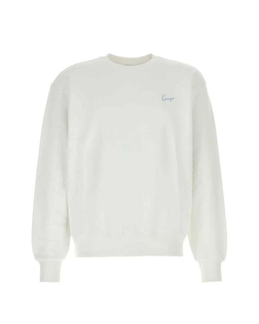 KENZO White Signature Logo-Embroidered Cotton Sweater for men