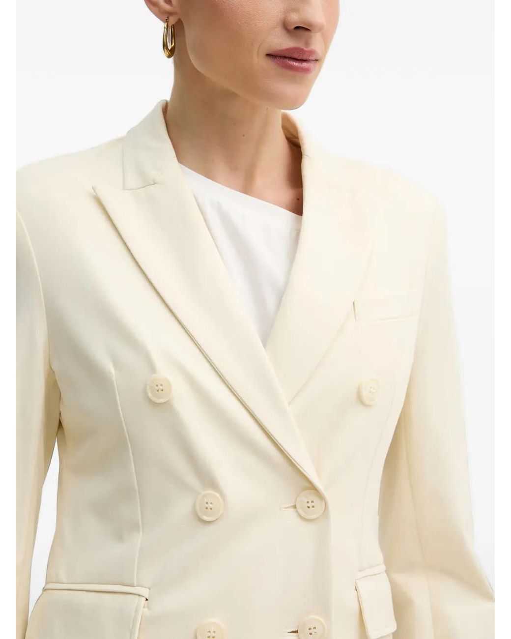 Silvian Heach Natural Double-Breasted Blazer