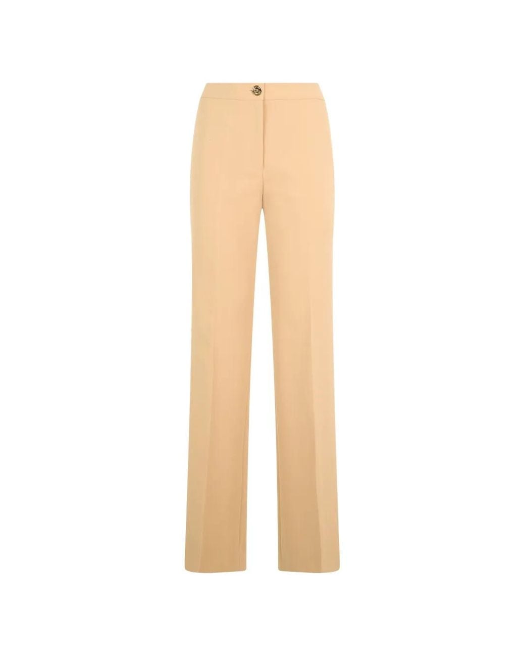 Moschino White Pressed-Crease Straight-Leg Trousers