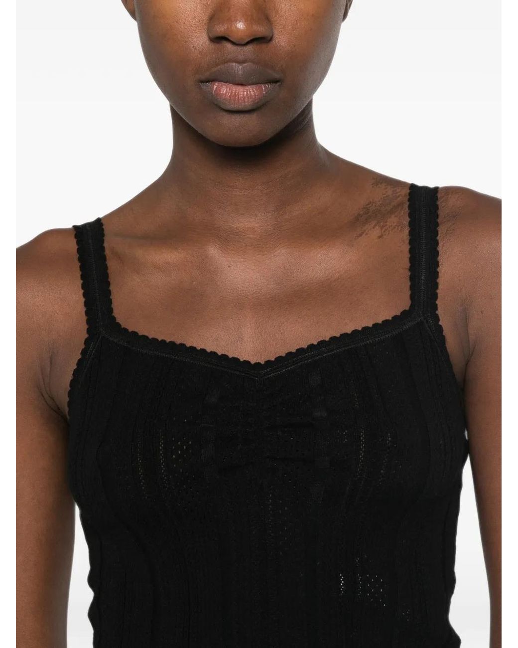 Maje Black Pointelle Knit Twinset