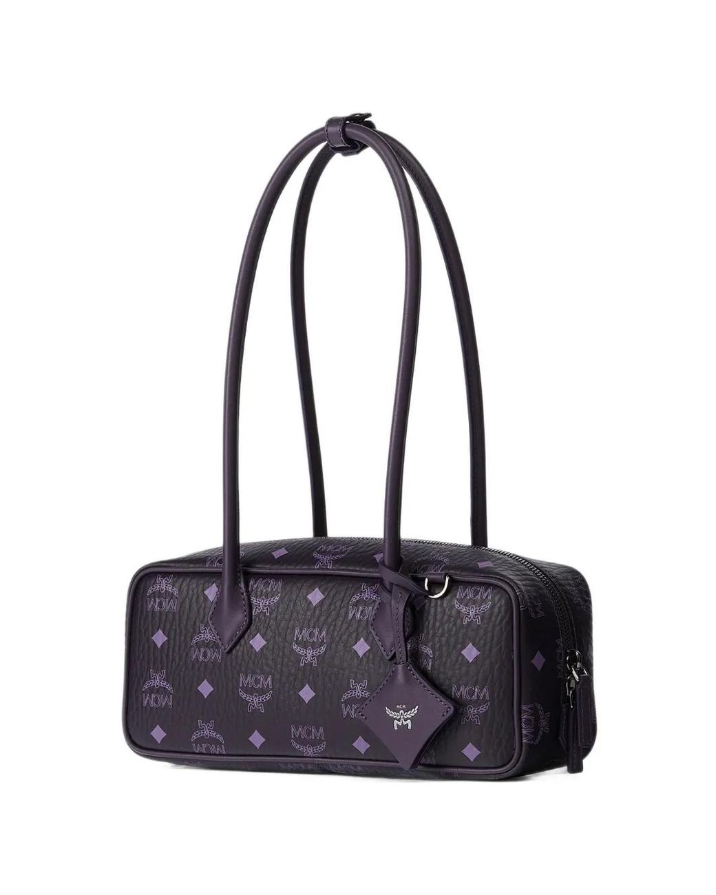MCM Black Small Aren East West Visetos Shoulder Bag