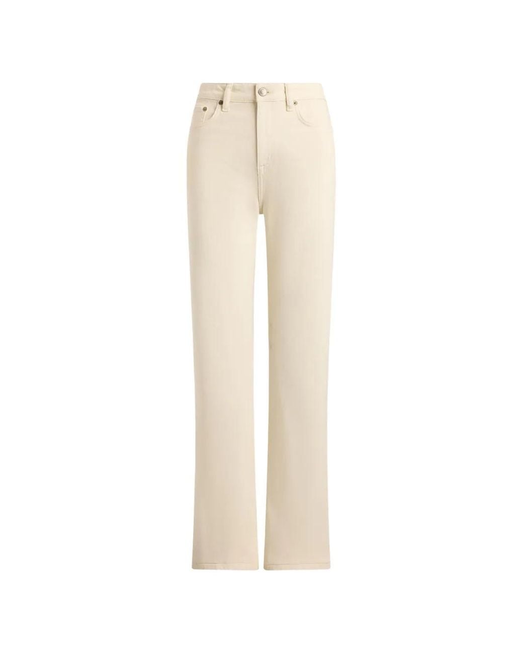 Ralph Lauren White High-Rise Straight-Leg Jeans