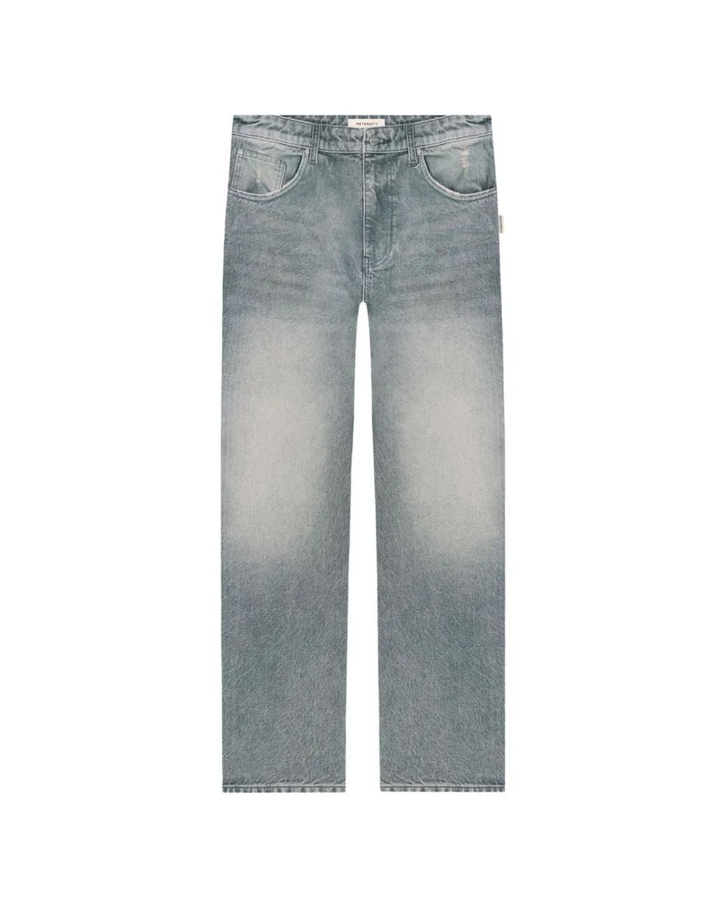 RETERNITY Gray Essential Straight-Fit Jeans for men