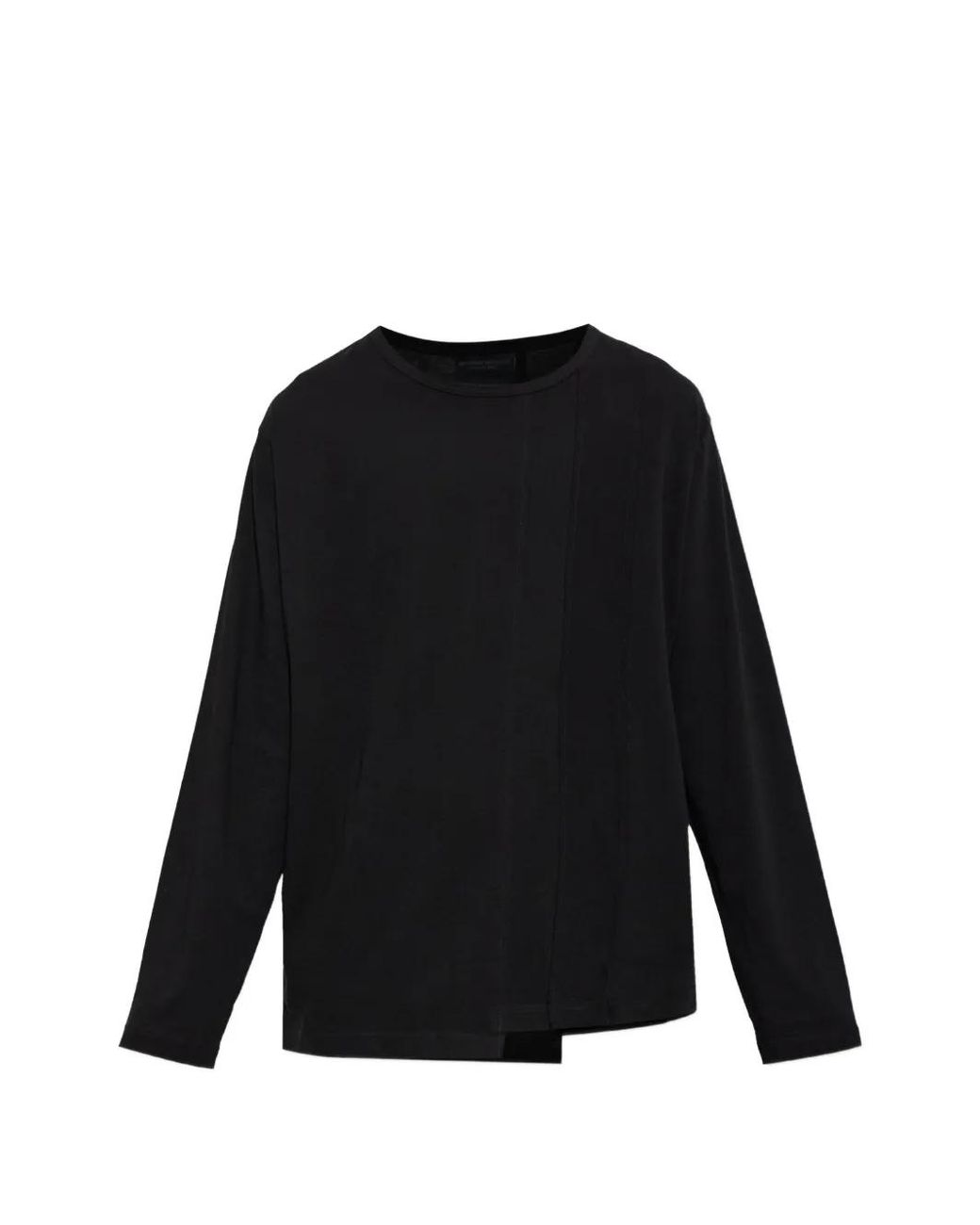 Yohji Yamamoto Black Seam-Detail Long-Sleeve T-Shirt for men