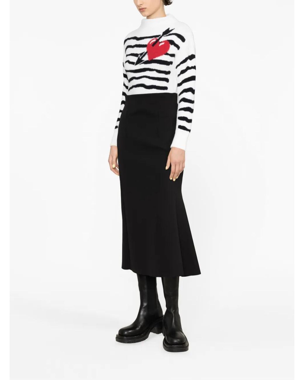 Philosophy Di Lorenzo Serafini Black Flared Midi Skirt
